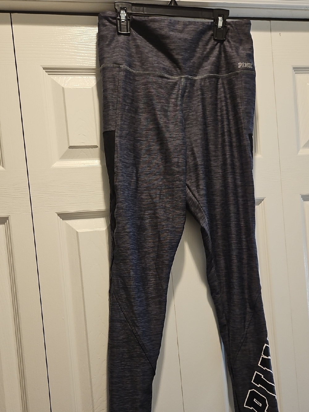 PINK  Leggings Mesh Accents Elastic Waist Women's Activewear